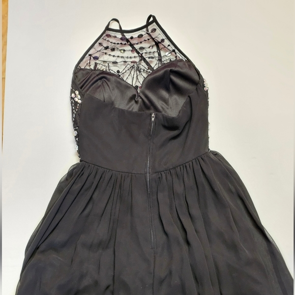 WINDSOR halter prom/ pageant / evening black dress juniors 7/8 - Picture 2 of 5